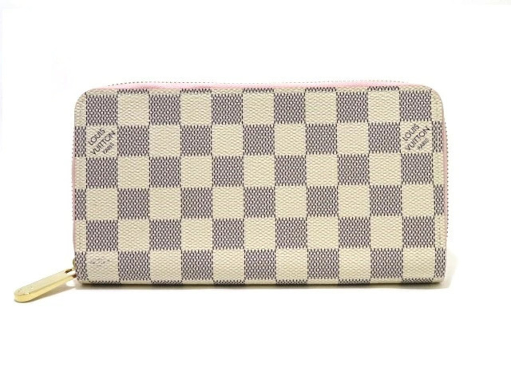 LOUIS VUITTON Zippy Wallet Long Azur White Rose Pink Ballerine